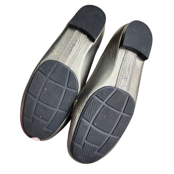 Talbots leather flats loafers US 6.5M casual shoes gold metallic classic tassels - Picture 9 of 9